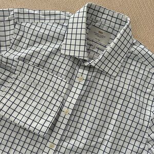 Hawes & Curtis Shirt Mens 17 36 Classic Fit Non- Iron Dress French Cuff Checked
